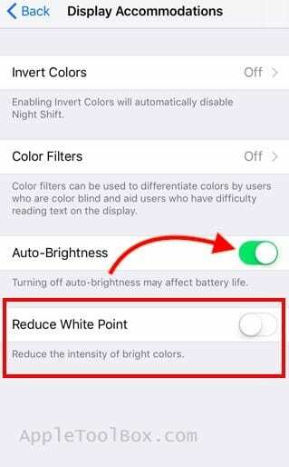 Où est la luminosité automatique sur iOS 11