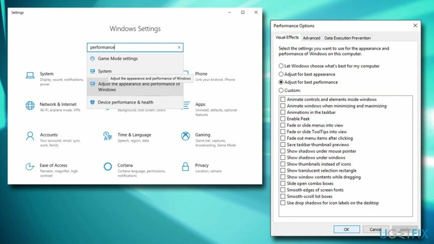Windows performans seçeneklerini değiştirin