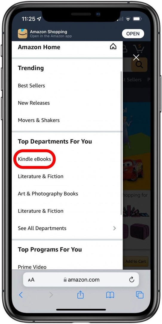הקש על Kindle eBooks - כיצד להוריד ספרים באייפון