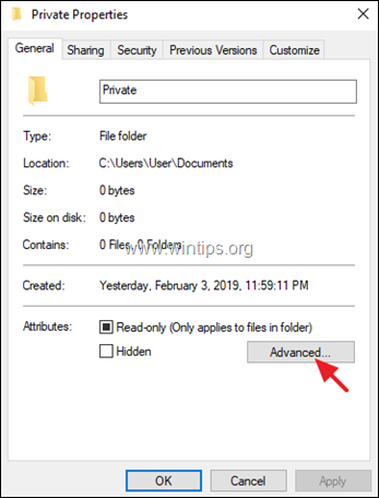 kunci file folder dengan efs