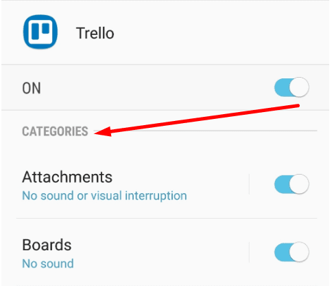 habilitar notificações push trello para Android