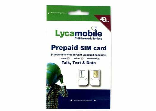 Lycamobile Triple Punch Standard و Micro و Nano All in One SIM Card
