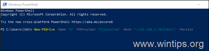 PowerShell'den Bir Ağ Sürücüsünü Eşleme