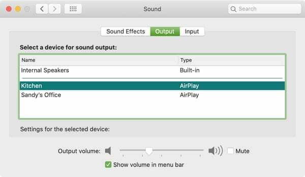 Audioausgang HomePod-Mac