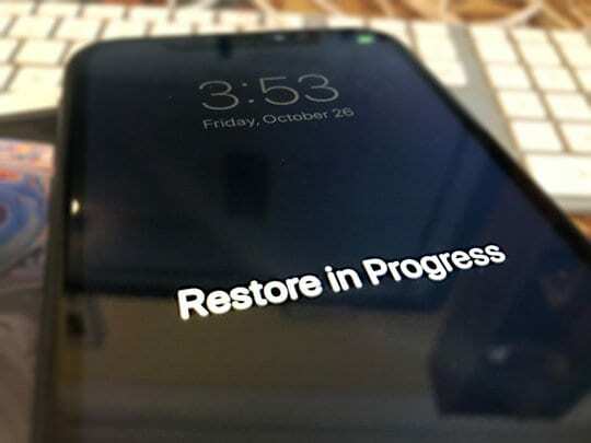 استعادة iPhone قيد التقدم