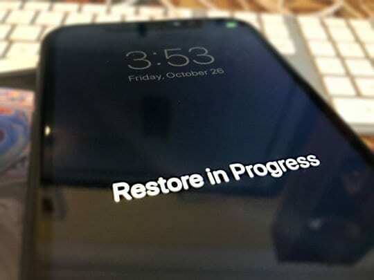 Restauration de l'iPhone en cours