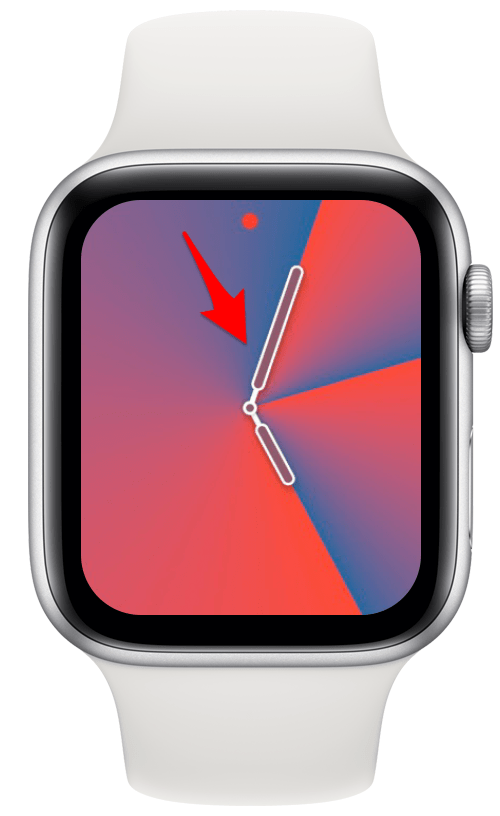 Pozrite si analógový čas na ciferníku Apple Watch.