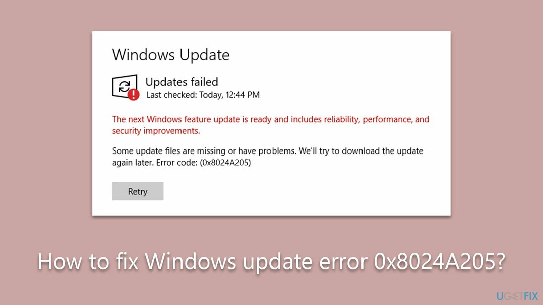 ¿Cómo reparar el error de actualización de Windows 0x8024A205?