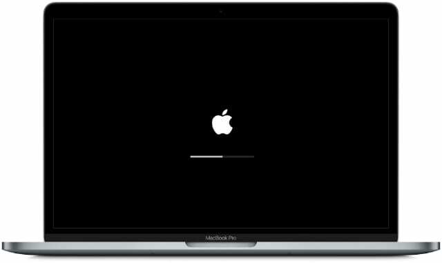Úvodní obrazovka MacBooku Pro