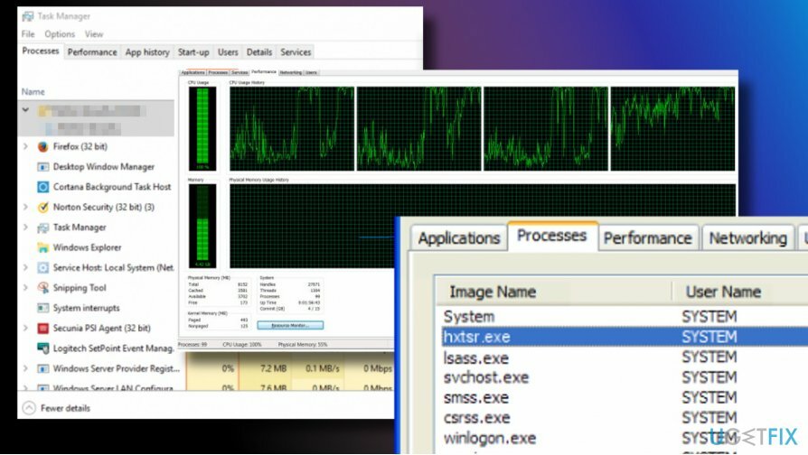 Alto uso de CPU de HxTsr.exe