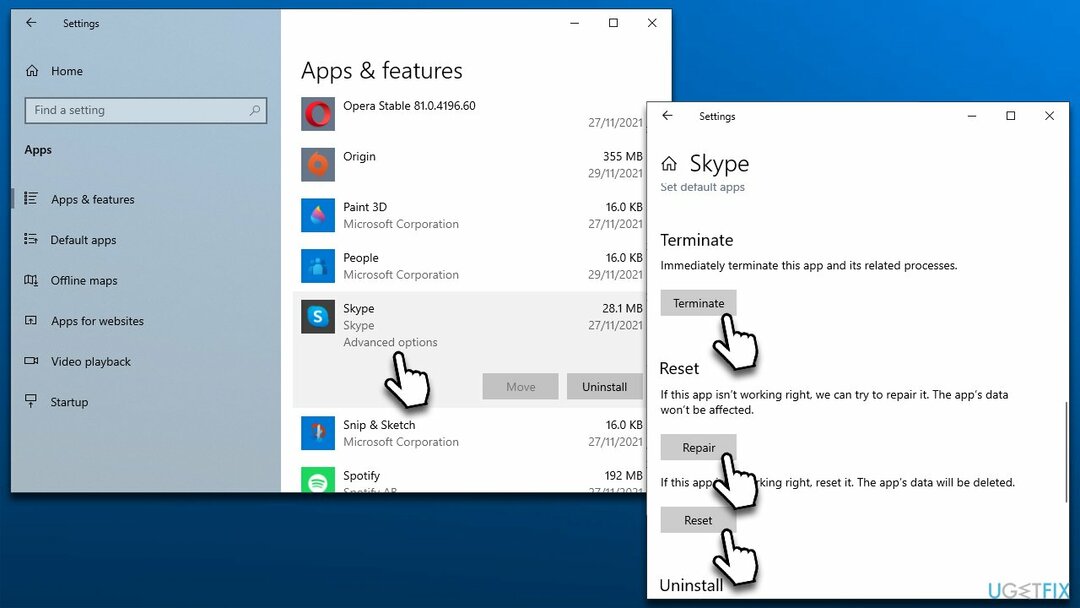 Perbaiki atau atur ulang Skype