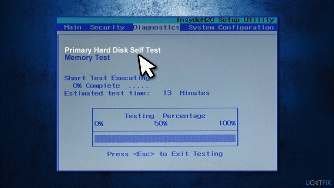 Testați hard disk din BIOS