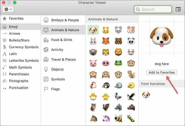 Aggiungi emoji preferiti alla posta Mac