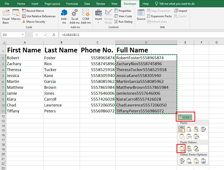 Säilytä arvot vain Excelissä liittäessäsi