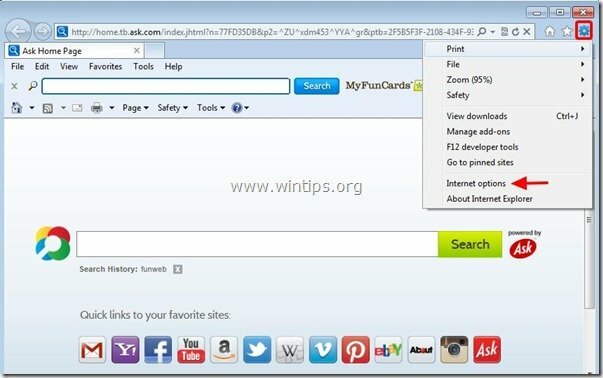 remove-funcards-internet-explorer