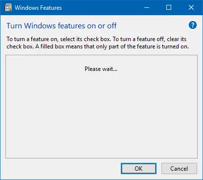 Windows features on or off. Turn Windows features on or off.