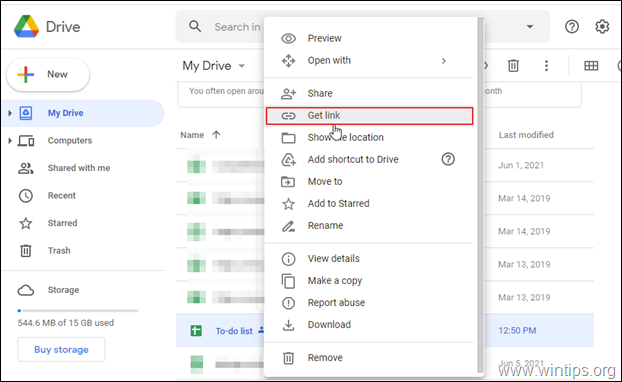 envoyer des fichiers google drive