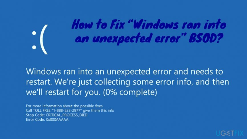 Wie behebt man „Windows ist auf einen unerwarteten Fehler gestoßen“ BSOD?