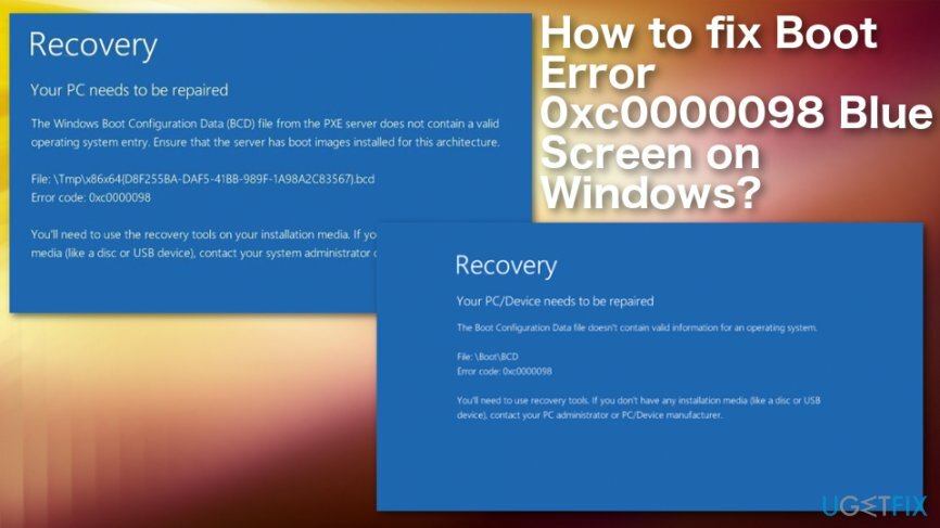 विंडोज़ पर बूट त्रुटि 0xc0000098 ब्लू स्क्रीन को ठीक करने के तरीके