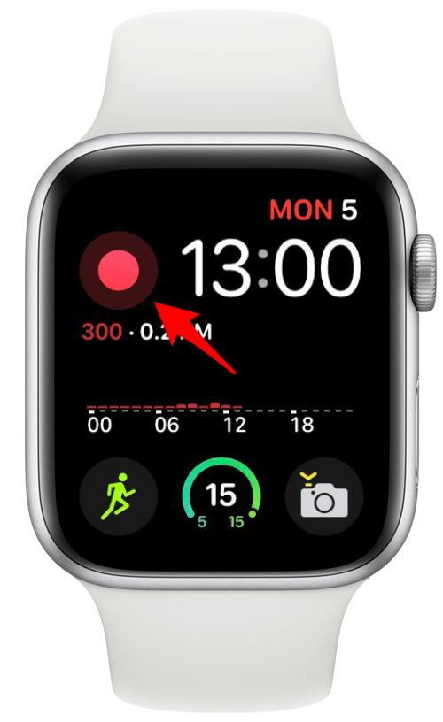 Samo pritisnite prečac za snimanje na Apple Watch Faceu