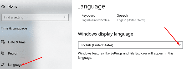 Windows-Anzeigesprache ändern