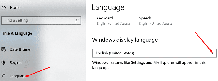 ubah bahasa tampilan windows