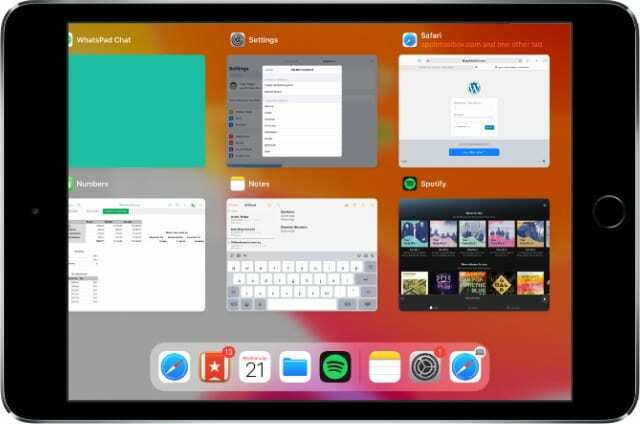 Conmutador de aplicaciones para iPad mini en iPadOS