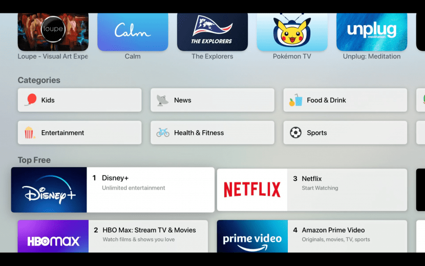apple tv app kategorier