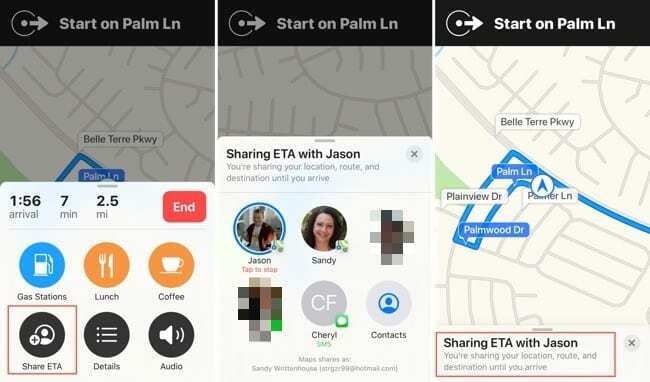ახალი ფუნქციები Apple Maps-ში - Share ETA