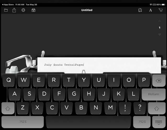 Hanx Writer Keyboard-app för iPad