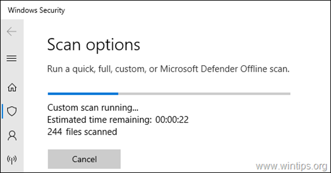 So verwenden Sie Windows Defender zum Scannen eines Ordners oder einer Datei