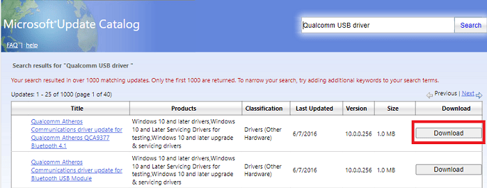 Qualcomm USB-stuurprogramma downloaden