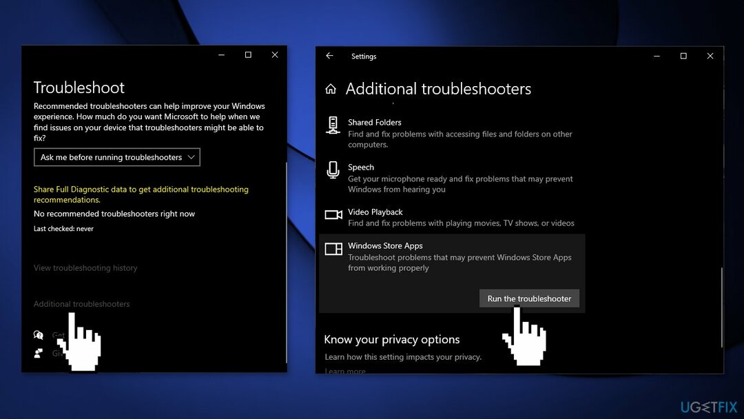 Execute o solucionador de problemas de aplicativos da Windows Store