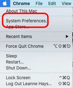 Preferencje systemu Mac