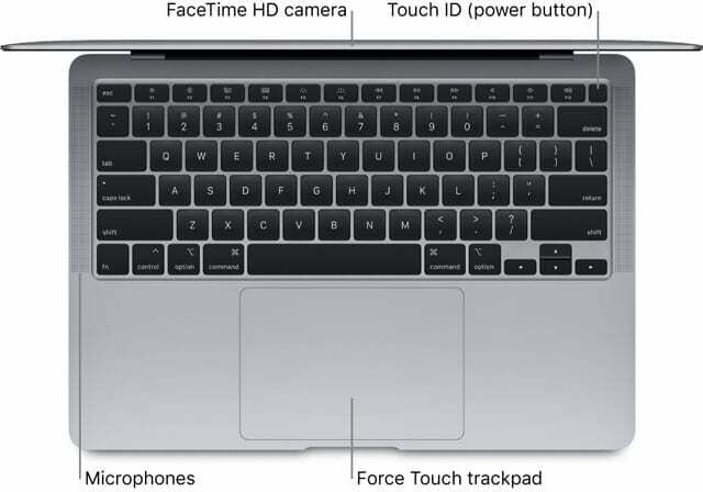 расположение микрофона на MacBook