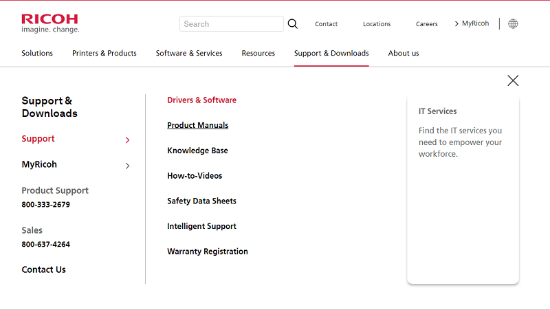 Site-ul oficial Ricoh - Drivere și software