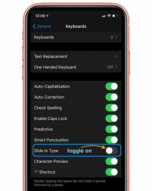 Aktivieren Sie die Schnellpfad-Folie zum Tippen auf dem iPhone iOS 13