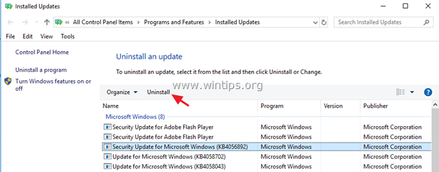 odstranite posodobitev KB4056892 za Windows 10