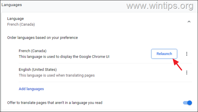 Показать Google Chrome на другом языке