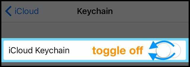 Desligue o iCloud Keychain