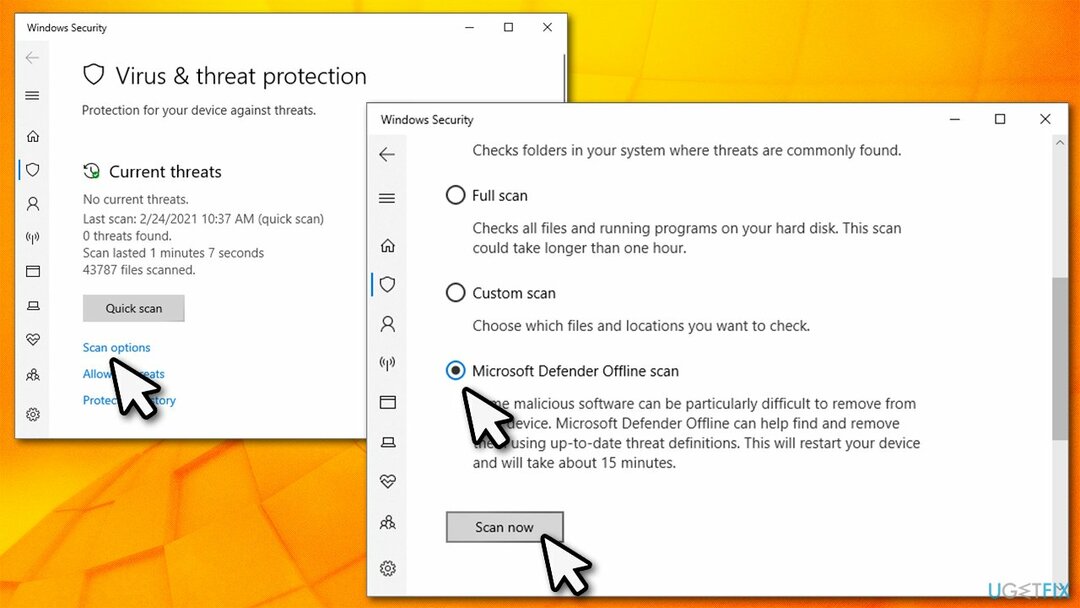 Realizar análisis sin conexión de Windows Defender