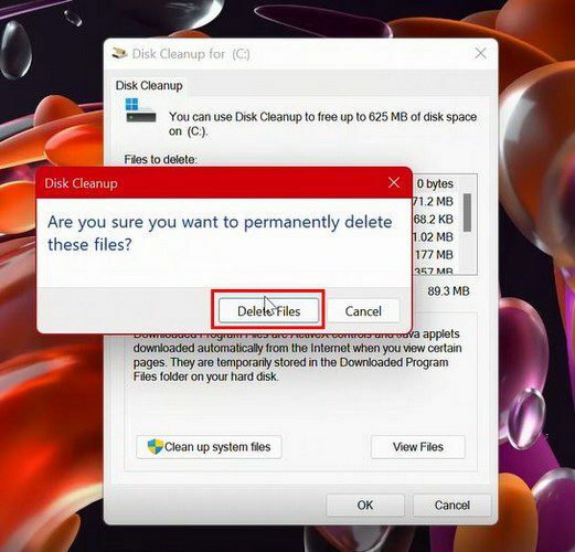 Odstránenie súborov čistenie disku Windows 11