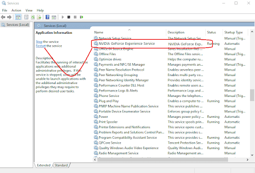 Nvidia Geforce Experience Services