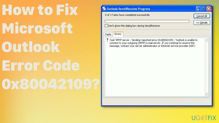 Код ошибки Microsoft Outlook 0x80042109