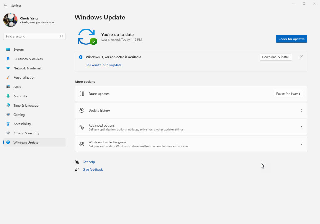 Update vanaf een Windows 11-pc (foto met dank aan Microsoft)