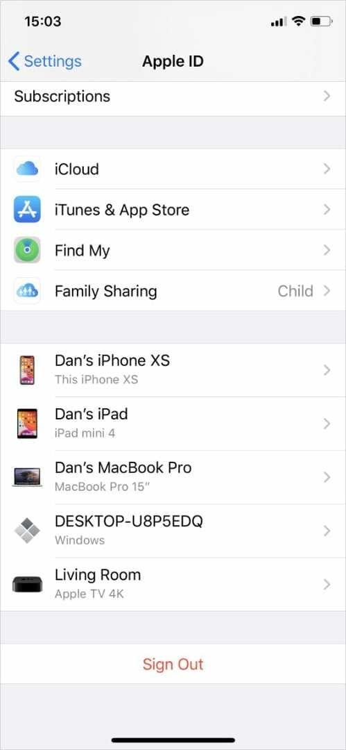 Postavke Apple ID-a na iPhoneu