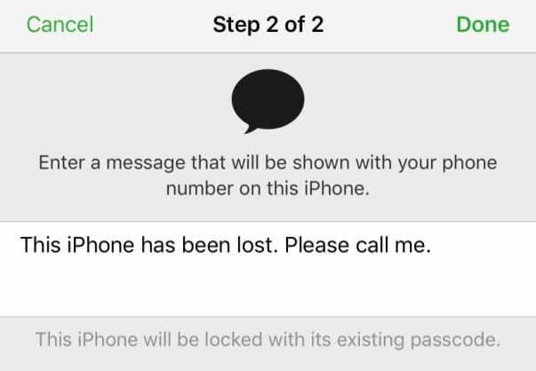 δημιουργήστε ένα προσαρμοσμένο μήνυμα για το Lost Mode στην εφαρμογή Find My iPhone