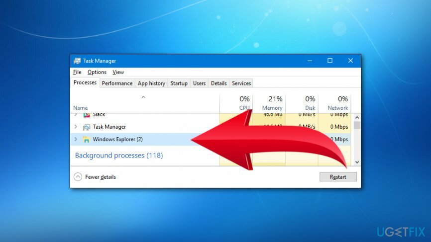 Fine attività di Windows Explorer