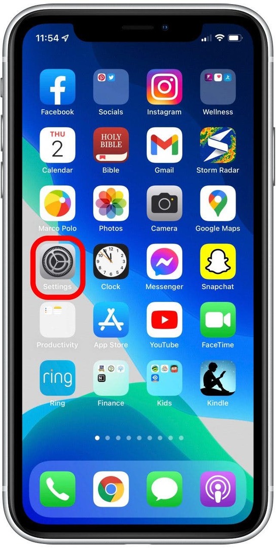 tryk på indstillinger, når safari ikke virker på iphone