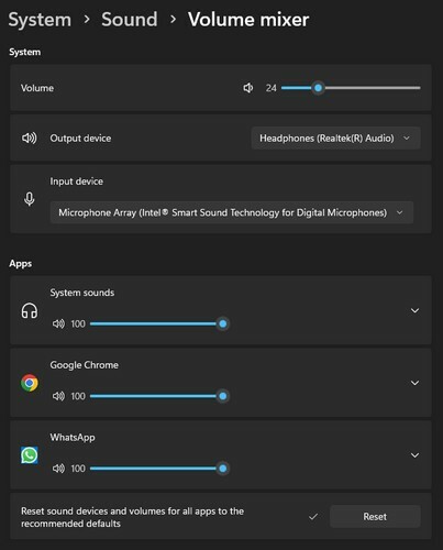 การตั้งค่า Volume Mixer ใน Windows 11